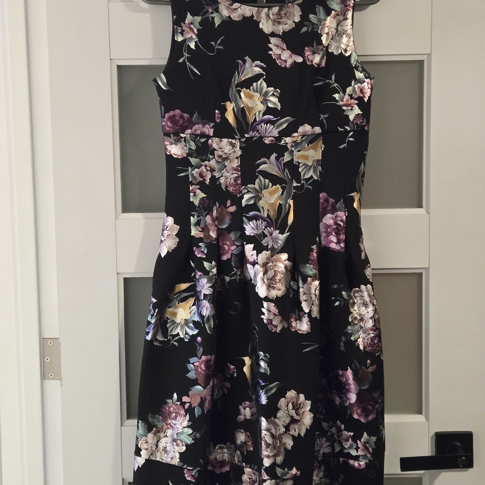 Enfocus Studio Black Floral Midi Dress